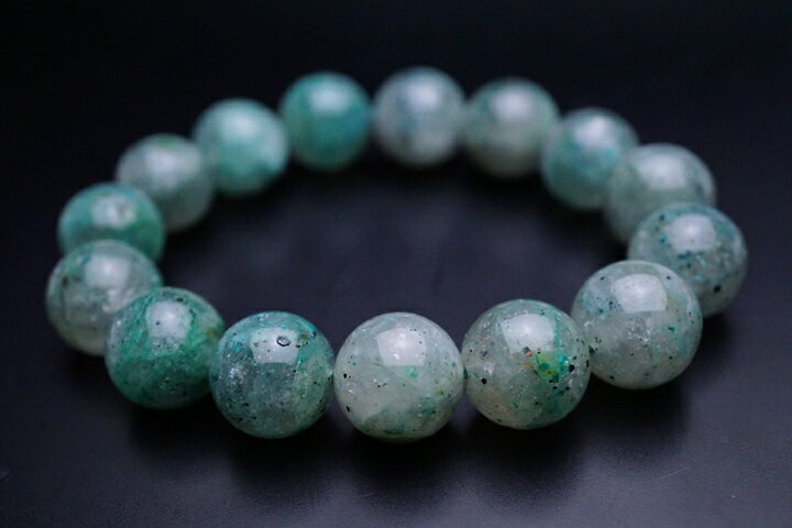 13.5mmクリソコーラインクォーツブレスレット　タンザニア産