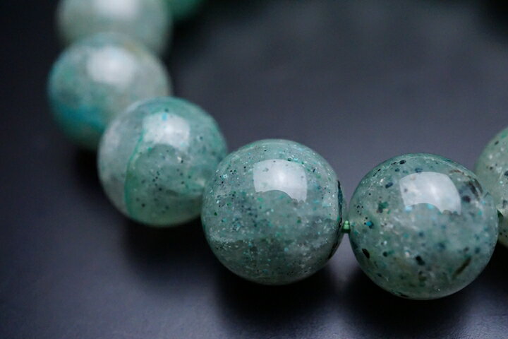 13.5mmクリソコーラインクォーツブレスレット　タンザニア産