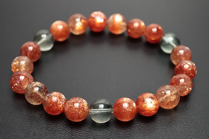9.5mmアルーシャサンストーンブレスレット ファイナルグレード++++