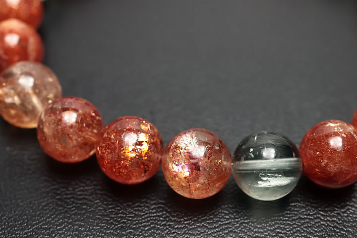 9.5mmアルーシャサンストーンブレスレット ファイナルグレード++++