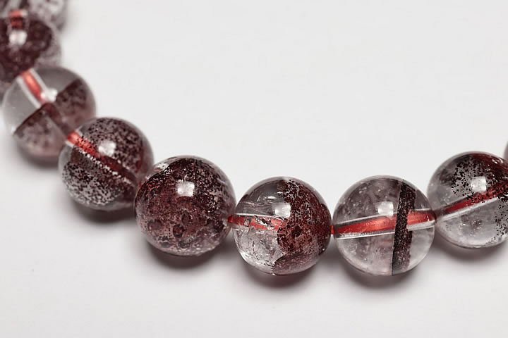 9mmレッドファントムクォーツブラジル産ブレスレット　プレミアムグレード