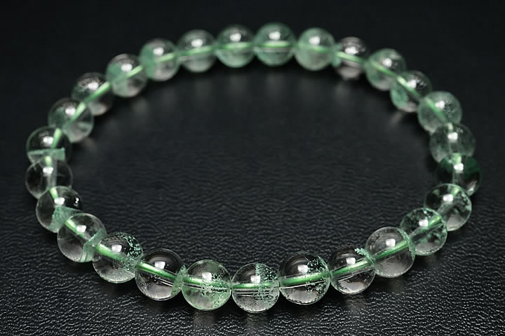 6.5mmグリーンファントムブレスレット8Aグレード　マダガスカル産