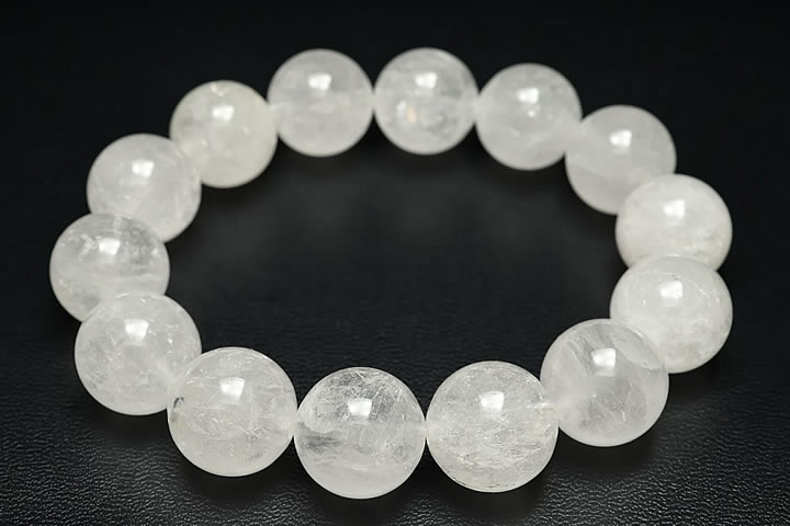 15mm山梨県黒平産水晶ブレスレット　プレミアムグレード　販売証明書付き