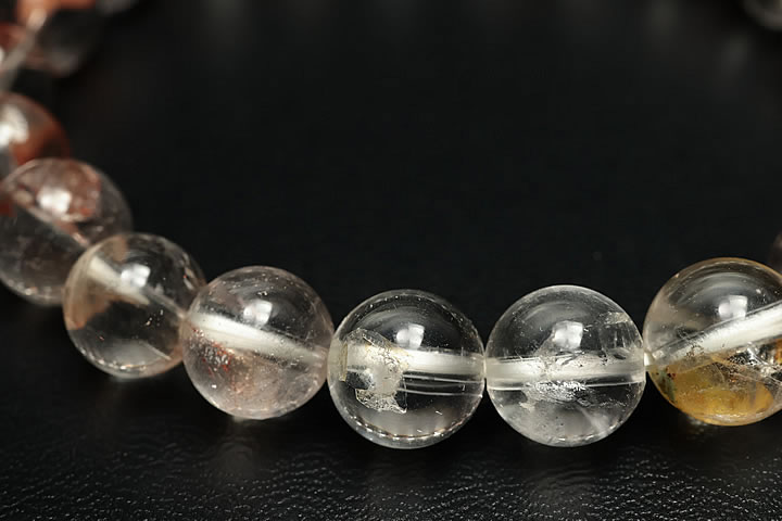 9.5mm貫入水晶ブレスレットプレミアムグレード(クォーツインクォーツ)ブラジル産