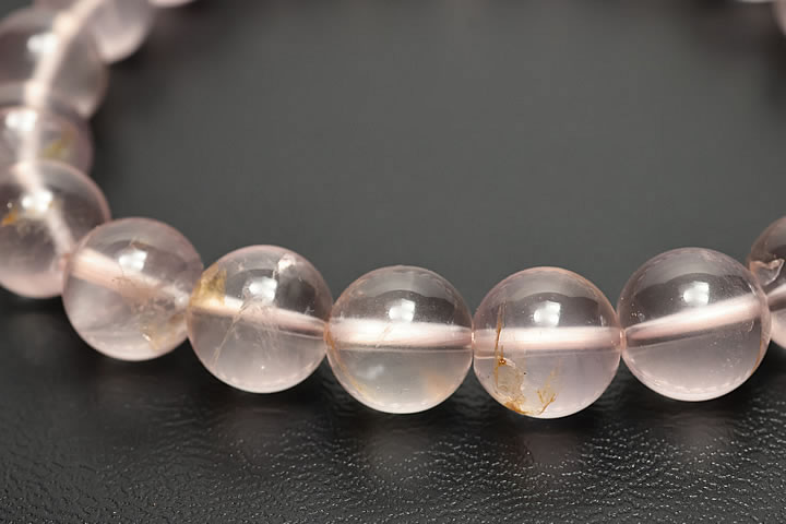 9mmゴールデンオーラローズクォーツブレス ディープカラーファイナルグレード　マダガスカル産