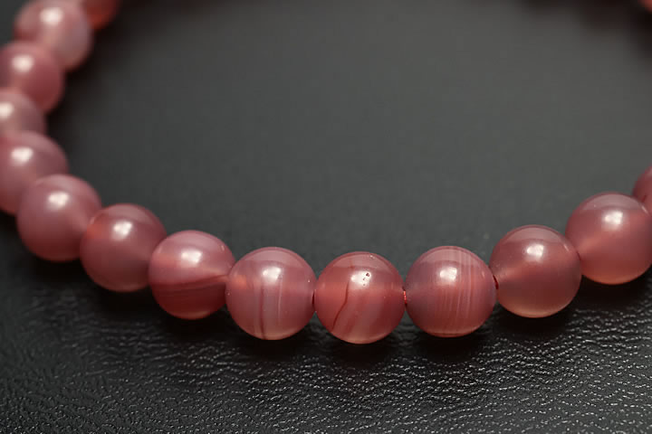 6.5mm天然赤メノー(瑪瑙)ブレスお買い得品　四川省産