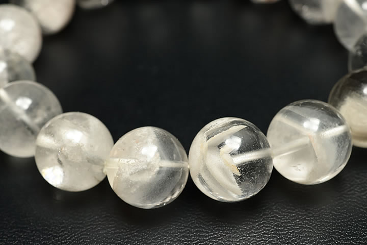 13〜14mm最高級品3Aホワイトファントムブレスレット ブラジル産