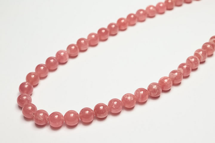 長さ:約43cm　 使用パーツ:8mmインカローズ　 透明感があり、縞模様も見える高品質のインカローズ(ロードクロサイト)です。　