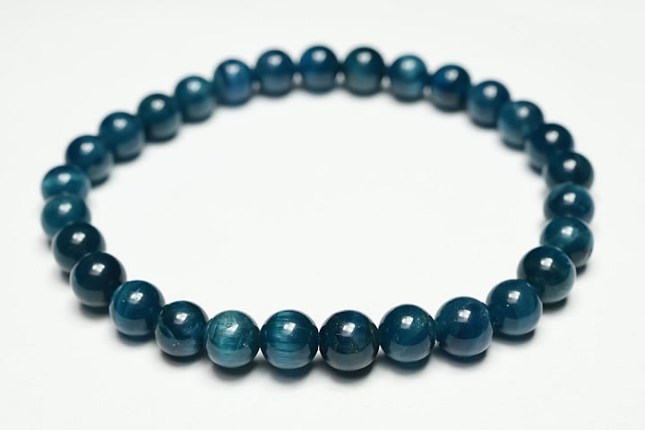 6mmブルーアパタイトキャッツアイブレスレット ファイナルグレード++ ブラジル産