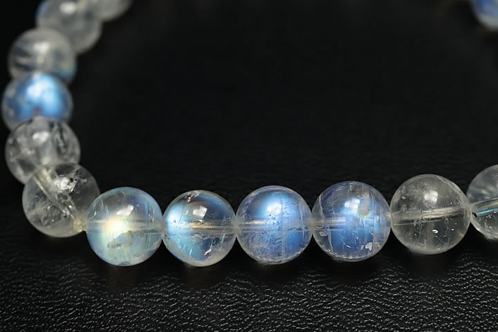 7.5mmレインボームーンストーンブレスレットファイナルグレード+++　スリランカ産