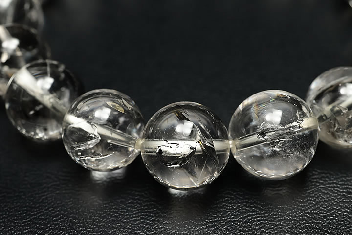 超レア品12mmマダガスカル産水入り水晶ブレスレット ファイナルグレード++