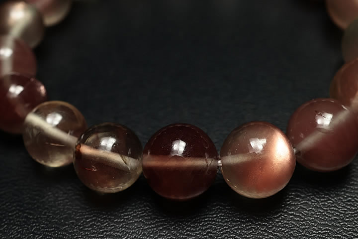 9.5〜12.5mmオレゴンサンストーンブレスレット　ファイナルグレード　アメリカオレゴン州産