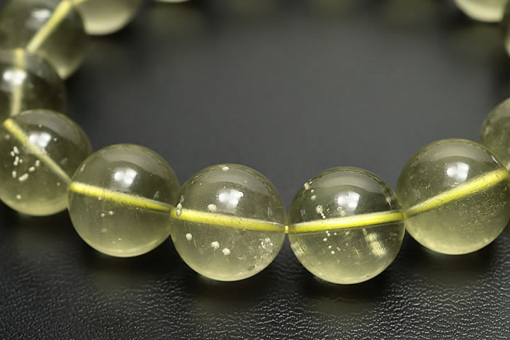 13.5mmリビアグラス(リビアングラス)ブレスレット　ファイナルグレード++　エジプト産 鑑別書付