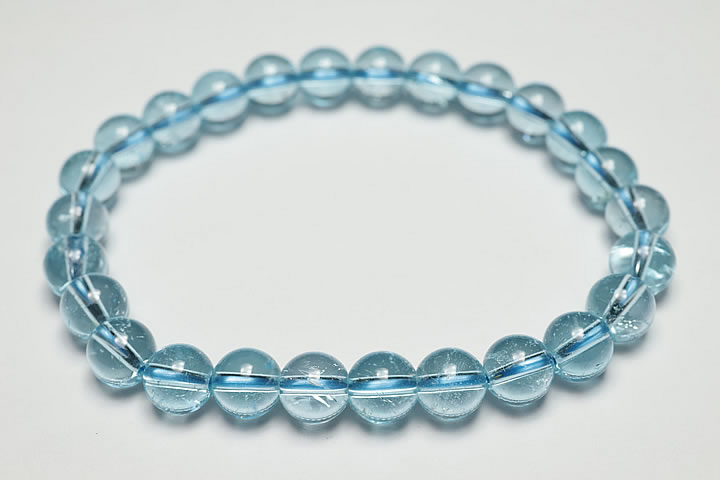 6.5mmブルートパーズブレスジュエリーグレードブレスレット