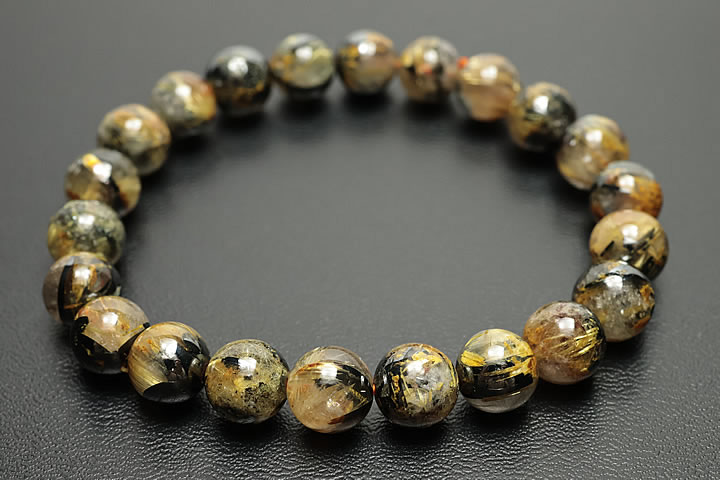 8.5mm太陽ルチルブレスレット ファイナルグレード