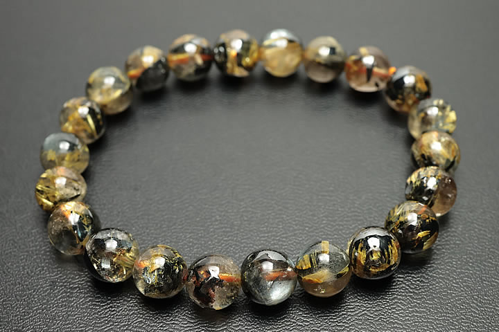 8.5mm太陽ルチルブレスレット ファイナルグレード