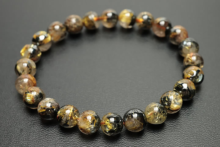 8mm太陽ルチルブレスレット ファイナルグレード