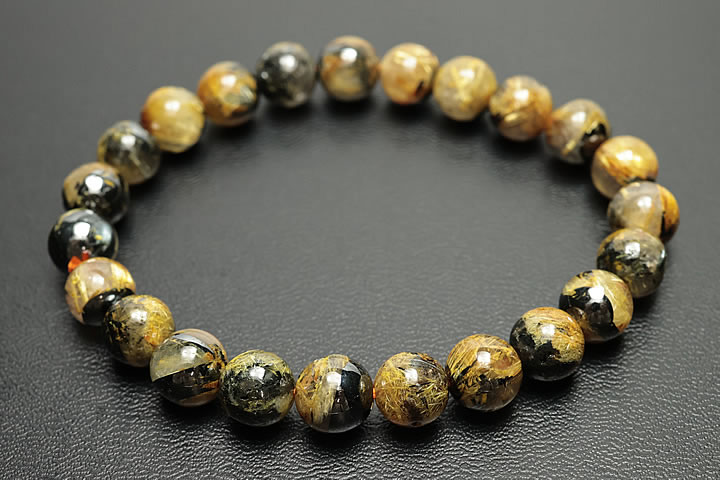 8mm太陽ルチルブレスレット ファイナルグレード