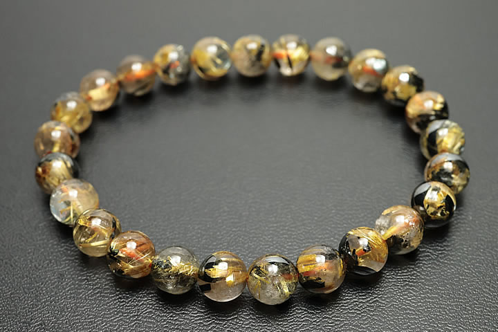 7.5mm太陽ルチルブレスレット ファイナルグレード