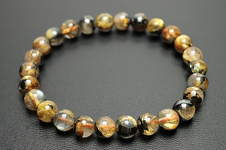 7mm太陽ルチルブレスレット ファイナルグレード