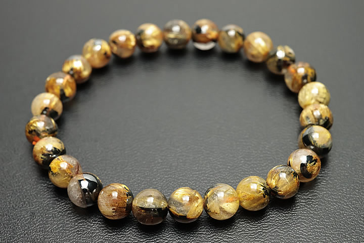 7mm太陽ルチルブレスレット ファイナルグレード