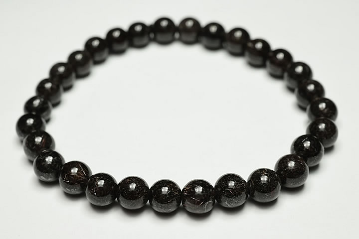 6.5mmリアルブラックルチルブレスレット ファイナルグレード++++