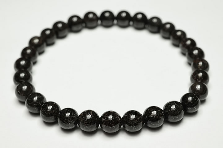 6.5mmリアルブラックルチルブレスレット ファイナルグレード++++