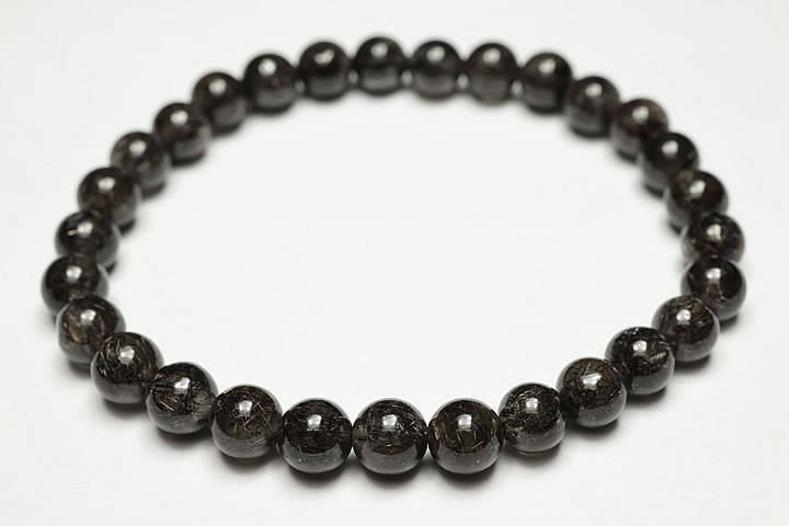 6.5mmリアルブラックルチルブレスレット ファイナルグレード++++