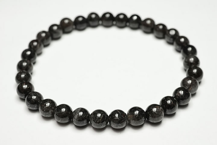 6mmリアルブラックルチルブレスレット ファイナルグレード++++