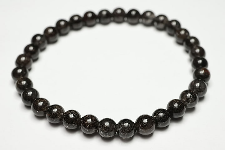 6mmリアルブラックルチルブレスレット ファイナルグレード++++