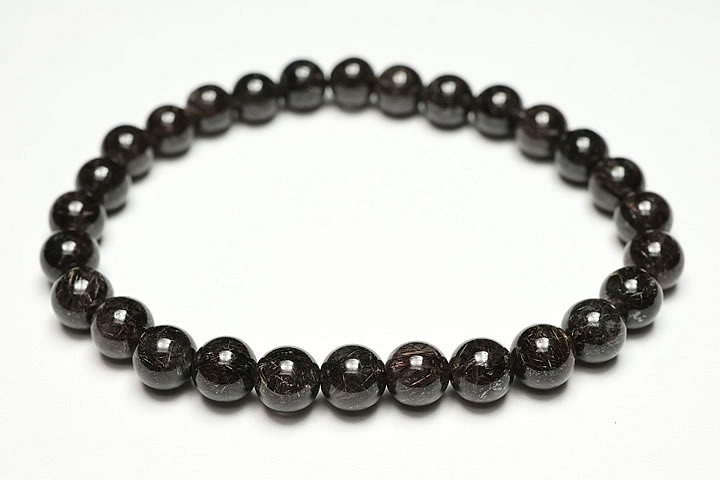 6.5mmリアルブラックルチルブレスレット ファイナルグレード++++