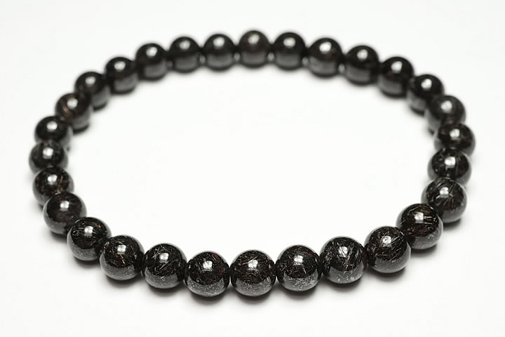 6mmリアルブラックルチルブレスレット ファイナルグレード++++