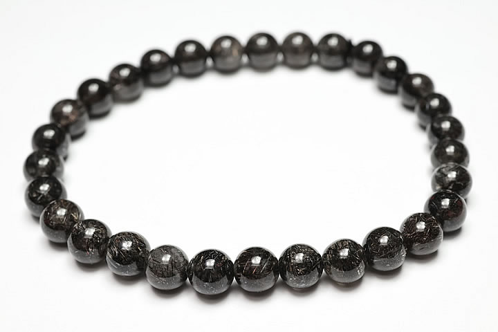 6.5mmリアルブラックルチルブレスレット ファイナルグレード++++