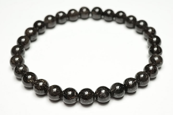 6.5mmリアルブラックルチルブレスレット ファイナルグレード++++