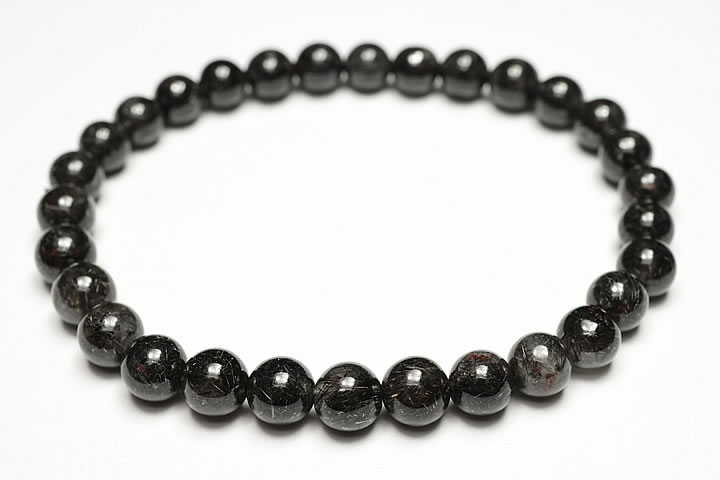 6.5mmリアルブラックルチルブレスレット ファイナルグレード++++