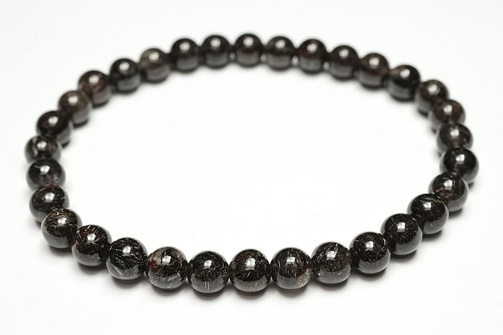 6mmリアルブラックルチルブレスレット ファイナルグレード++++