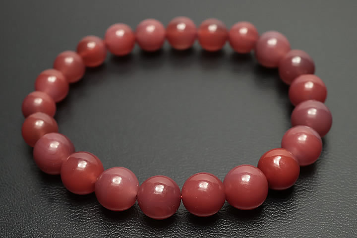 7.58.5mm天然赤メノー(瑪瑙)ブレスお買い得品 四川省産