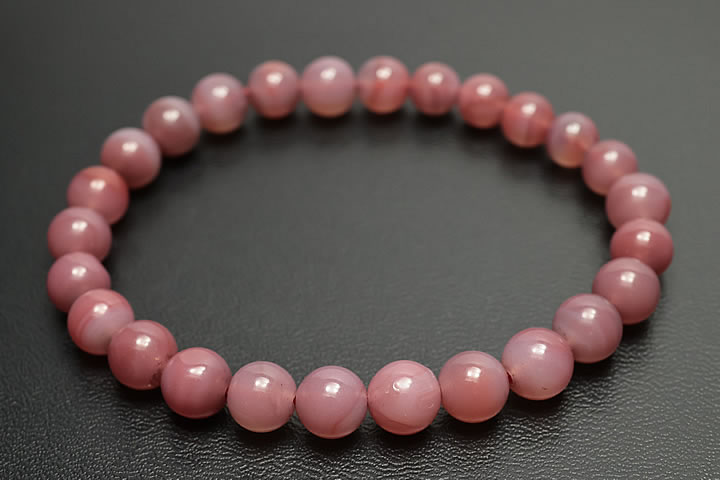 6.57mm天然赤メノー(瑪瑙)ブレスお買い得品 四川省産