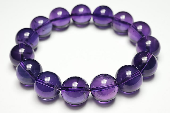 15mmウルグアイアメジストブレスレット ファイナルグレード++++