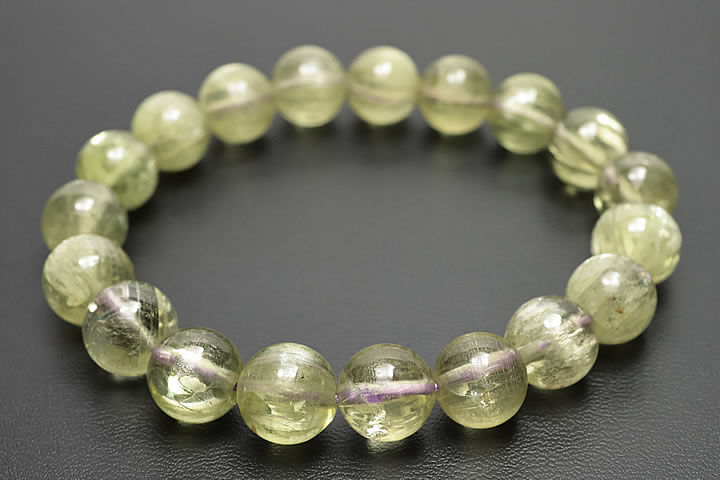 10mmグリーンクンツァイト(ヒデナイト)ブレスレット 宝石質グレード