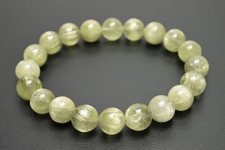 9mmグリーンクンツァイト(ヒデナイト)ブレスレット 宝石質グレード