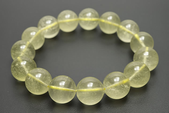 14mmリビアグラス(リビアングラス)ブレスレット ファイナルグレード++++ エジプト産 鑑別書付