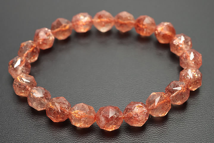 Sunstone - 8.5mmマイカサンストーンブレスレット スターカット ファイナルグレード