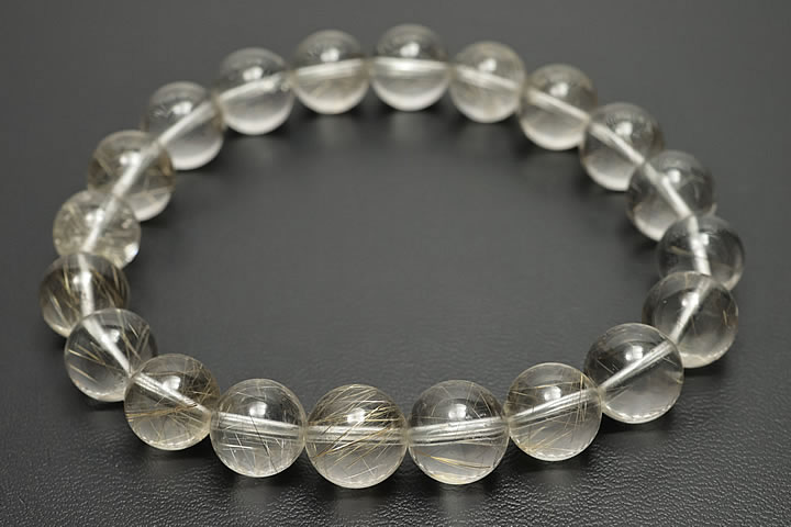 Rutile Quartz - 10mmシルバールチルブレスAA