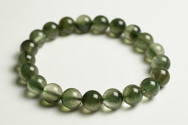 9mmキャッツアイグリーンルチルブレス　プレミアム