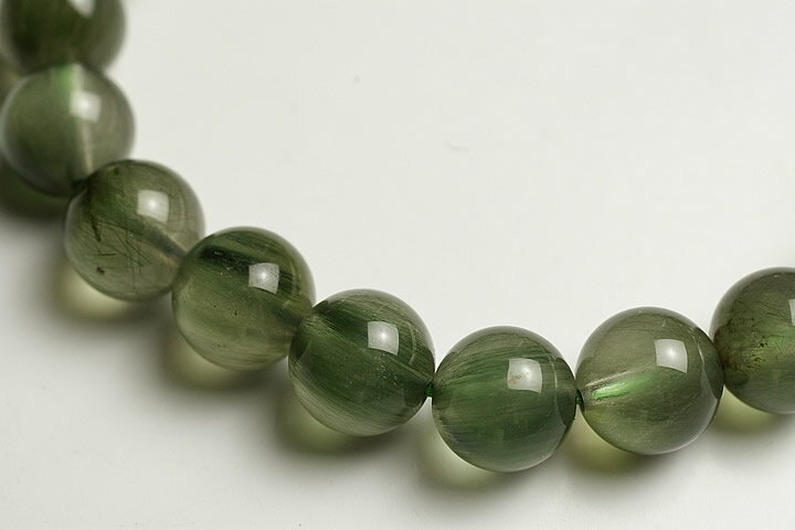 9mmキャッツアイグリーンルチルブレス　プレミアム