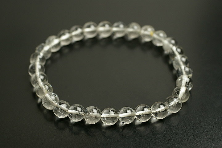 6.5mm5Aスティブナイトインクォーツブレスレット ルーマニア産