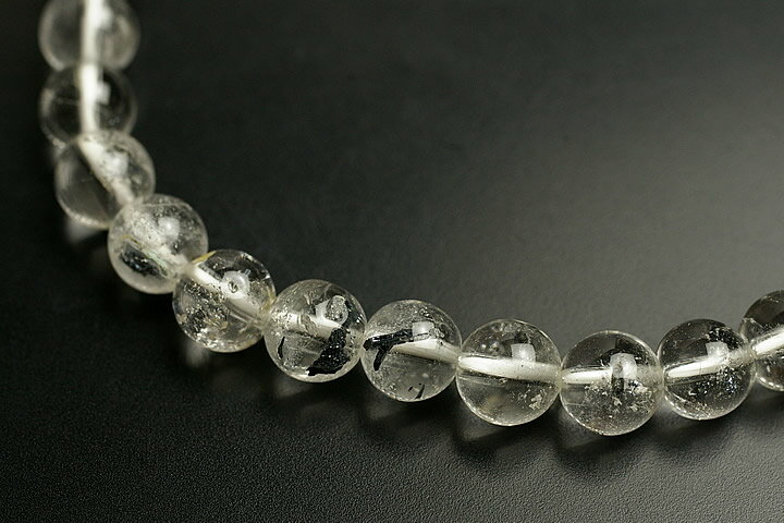 6.5mm5Aスティブナイトインクォーツブレスレット ルーマニア産