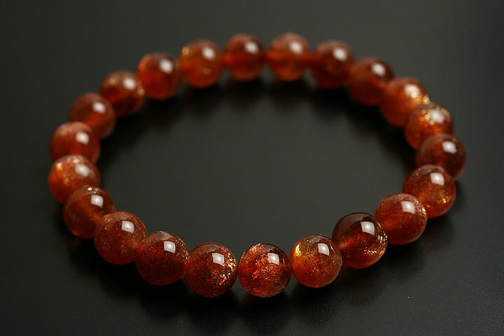 プレミアムグレード！8.5mmサンストーンブレス　ラメ入り