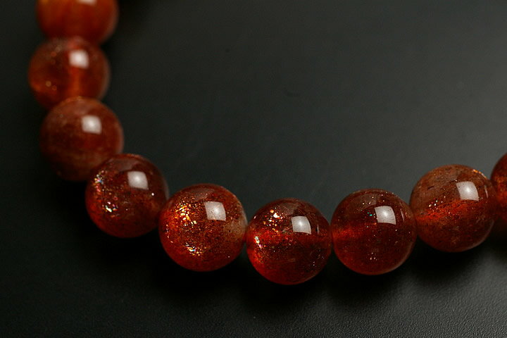 プレミアムグレード！8mmサンストーンブレス　ラメ入り